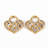 Rack Plating Brass Micro Pave Clear Cubic Zirconia Charms KK-T060-08-RS-2