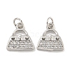 Rack Plating Brass Micro Pave Clear Cubic Zirconia Charms KK-U030-10P-1