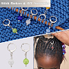 Cat Eye Effect Glass Bead Charm Locking Stitch Markers HJEW-PH01725-4