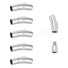 6Pcs Column 304 Stainless Steel Bayonet Necklace Clasps STAS-UN0059-09-1