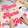 3Pcs Word MAMA Shape Towel Cloth Embroidery Applqiues DIY-FG0005-04A-3