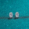 Anti-Tarnish 925 Sterling Silver with Moissanite Rhinestone Earrings AJEW-U007-06P-3