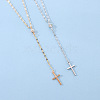 Alloy Crystal Rhinestone Cross Pendant Y Necklaces for Women WGC3C95-01-2