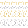 40Pcs 4 Styles 304 Stainless Steel Linking Rings STAS-HS0001-07-1