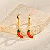 304 Stainless Steel Enamel Hoop Dangle Earrings WG1FBD6-02-1