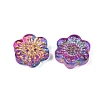 Baking Paint and Golden Metal Enlaced Glass Beads DGLA-T004-09F-2