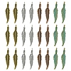 60Pcs 4 Colors Tibetan Style Alloy Pendants TIBEP-FS0001-18-3