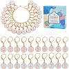 20Pcs 2 Colors Flat Round with Number Alloy Enamel Locking Pendant Stitch Markers HJEW-SC00045-1