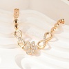 Brass Micro Pave Cubic Zirconia Link Chain Bracelets KK-R217-43G-2