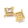 Brass Pave Clear Cubic Zirconia Connector Charms KK-P275-41G-2