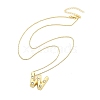 Brass & Plastic Pearl Letter Pendant Box Chain Necklaces for Women NJEW-U017-01G-23-3