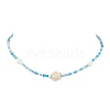 Summer Beach Sea Turtle Dyed Synthetic Turquoise & Glass Seed Beads Beaded Necklaces for Women NJEW-JN05081-02-1