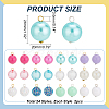 48Pcs 24 Style Resin Rhinestone & Acrylic Round Ball Charms DIY Jewelry Making Finding Kit PALLOY-PHE00002-2