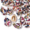 Printed Natural Cowrie Shell Pendants X-SSHEL-R047-02-B01-1