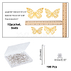 CHGCRAFT 60Pcs 5 Style 3D Hollow Butterfly Mirrors Wall Paper Stickers FIND-CA0005-41-2