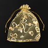 Heart Printed Organza Bags OP-R022-7x9-04-2