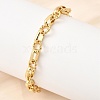 Brass Oval & Twist Ring Link Chain Bracelets for Women BJEW-F531-06G-1
