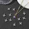 SHEGRACE Brass Cubic Zirconia Charms XGRQ4H136-680G-B-4