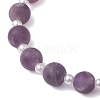 8.5mm Round Natural Amethyst & ABS Plastic Imitation Pearl Braided Bead Braclets BJEW-JB10654-3