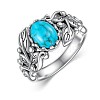 Zinc Alloy with Synthetic Turquoise Finger Rings FS-WGE57A9-01-1