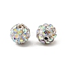 Polymer Clay Rhinestone Beads RB-H284-6MM-Half-RB-2