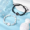 2Pcs Natural Gemstone Braided Beads Bracelets Sets BJEW-JB10951-2