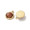 Synthetic Goldstone Half Round Charms STAS-L022-393G-01-2