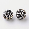 Round Grade A Rhinestone Clay Pave Beads RB-O027-02-2