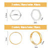 60Pcs 4 Style Brass Beads Frames KK-FH0005-31-2