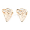 Brass Micro Pave Clear Cubic Zirconia Pendants KK-N216-579LG-2