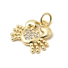 Brass Micro Pave Clear Cubic Zirconia Pendants KK-H267-065G-2