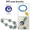 DELORIGIN 1 Strand Handmade Evil Eye Lampwork Beads Strands LAMP-DR0001-01A-2