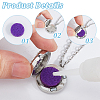 2Pcs 2 Styles Stainless Steel Flat Round with Flower Essential Oil Diffuser Locket Pendant Necklaces for Women NJEW-HS0001-17-4