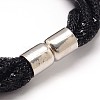 Trendy Plastic Net Thread Cord Bracelets BJEW-E238-04-3