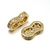 Brass Micro Pave Cubic Zirconia Spacer Bars ZIRC-M068-02G-NR-1