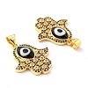 Brass Cubic Zirconia Pendants KK-K338-02G-03-3