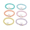 6Pcs Easter Rabbit Acrylic Beaded Stretch Bracelets BJEW-JB11294-1