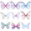 SUNNYCLUE 180Pcs 9 Style Two Tone Polyester Fabric Wings Crafts Decoration FIND-SC0004-16-1