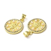 Rack Plating Brass Cubic Zirconia Pendants KK-Q771-02G-3