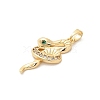Brass Micro Pave Cubic Zirconia Pendants KK-C108-01F-G-2