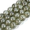 Transparent Half Spray Painted Glass Beads Strands GLAA-Q110-02A-05-1