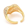 Brass Micro Pave Cubic Zirconia Cuff Ring RJEW-F118-16-3