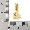 Brass Micro Pave Clear Cubic Zirconia Pendants KK-U007-02G-06-3