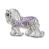 Horse Alloy Crystal Rhinestone Brooch JEWB-Q045-01P-1