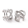 Clear Cubic Zirconia Criss Cross Open Cuff Earrings KK-D079-26P-2