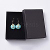 Flat Round Synthetic Turquoise Beads Dangle Earrings EJEW-JE03720-04-3