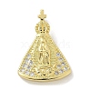 Brass Micro Pave Clear Cubic Zirconia Pendants KK-M300-12G-01-1