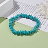 Synthetic Turquoise Chips Beaded Stretch Bracelet BJEW-JB08051-2