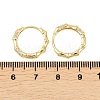 Bamboo Brass Micro Pave Clear Cubic Zirconia Hoop Earrings EJEW-D348-03G-3