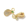 Brass Micro Pave Cubic Zirconia Pendents KK-R210-18G-2